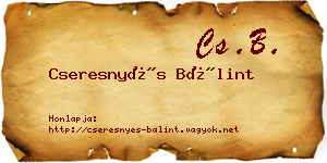 Cseresnyés Bálint névjegykártya