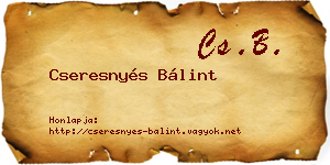 Cseresnyés Bálint névjegykártya