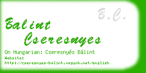 balint cseresnyes business card