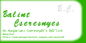 balint cseresnyes business card